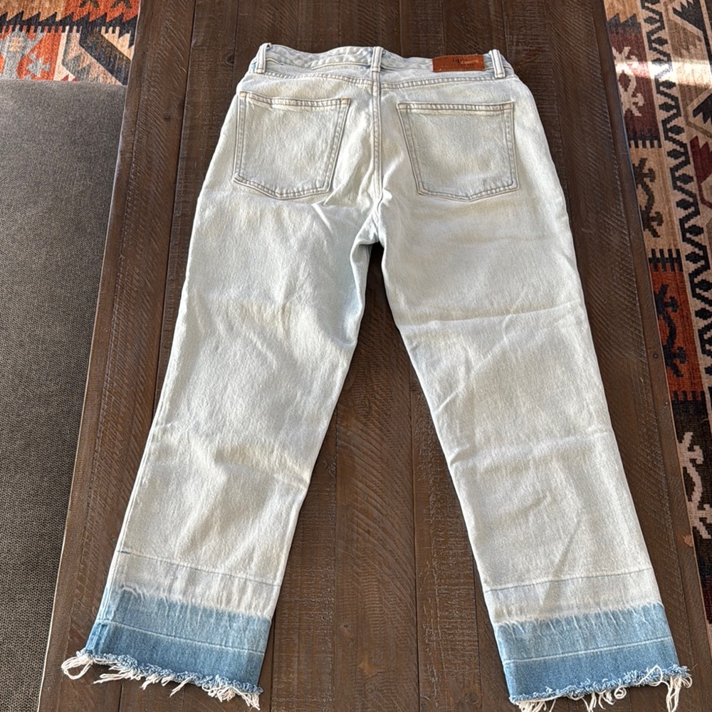 {Ralph Lauren} Two-Tone Frayed Hem Jeans